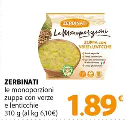 Famila Superstore ZERBINATI le monoporzioni zuppa con verze e lenticchie offerta