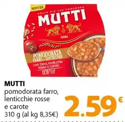 Famila Superstore MUTTI pomodorata farro, lenticchie rosse e carote offerta