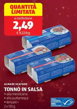 ALDI Almare seafood tonno in salsa offerta