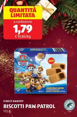 ALDI Finest bakery biscotti paw patrol offerta