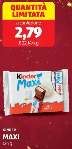 ALDI Kinder maxi offerta