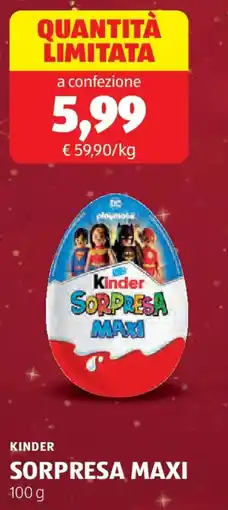 ALDI Kinder sorpresa maxi offerta