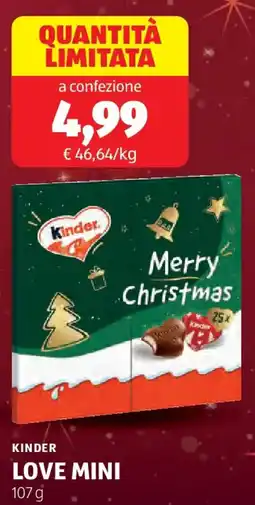 ALDI Kinder love mini offerta