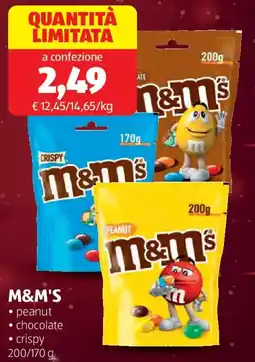 ALDI M&M'S peanut chocolate crispy offerta