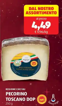 ALDI Regione che vai pecorino toscano DOP offerta