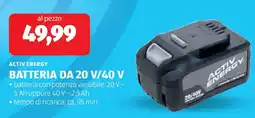 ALDI Activ energy batteria DA 20 V/40 V offerta