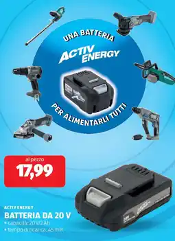 ALDI Activ energy batteria DA 20 V offerta