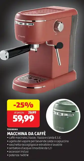 ALDI Tognana macchina da caffè offerta