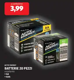 ALDI Activ energy batterie 20 pezzi offerta