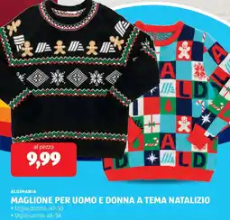ALDI Aldimania maglione per uomo e donna a tema natalizio offerta