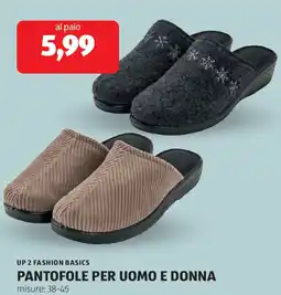 ALDI UP 2 FASHION BASICS Pantofole per uomo e donna offerta