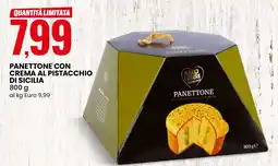 Eurospin Panettone con crema al pistacchio di sicilia offerta