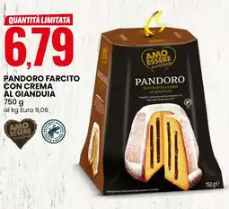 Eurospin Amo essere eccellente pandoro farcito con crema al gianduia offerta
