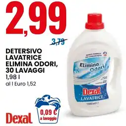 Eurospin Dexal detersivo lavatrice elimina odori offerta