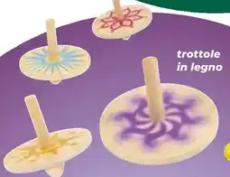 Ipercoop trottole in legno offerta