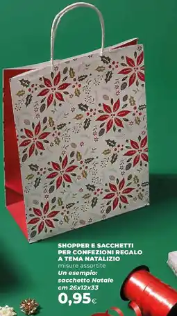 Ipercoop Shopper e sacchetti per confezioni regalo a tema natalizio offerta