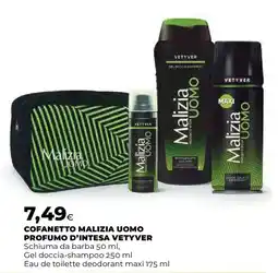 Ipercoop COFANETTO MALIZIA UOMO PROFUMO D'INTESA VETYVER offerta