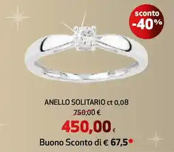 Ipercoop Anello solitario ct 0,08 offerta