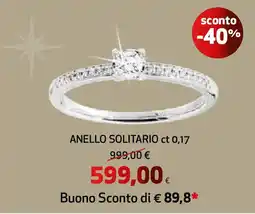 Ipercoop Anello solitario ct 0,17 offerta