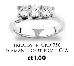 Ipercoop Trilogy in oro 750 diamanti certificati gia offerta