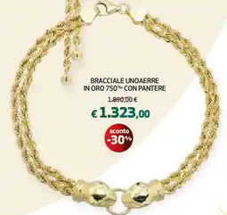Ipercoop Bracciale unoaerre in oro 750% con pantere offerta