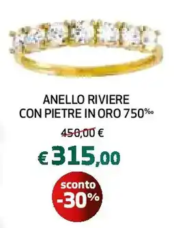 Ipercoop Anello riviere con pietre in oro 750% offerta