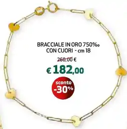 Ipercoop Bracciale in oro 750% con cuori - cm 18 offerta