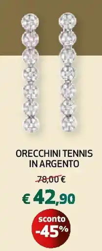 Ipercoop Orecchini tennis in argento offerta