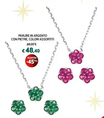 Parure in argento con pietre
