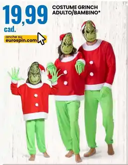 Eurospin Costume grinch adulto/bambino offerta