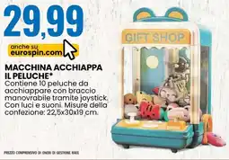 Eurospin Macchina acchiappa il peluche offerta
