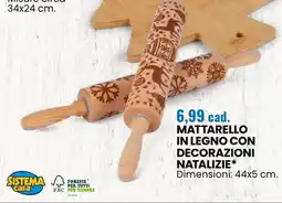 Eurospin Sistema casa mattarello in legno con natalizie offerta