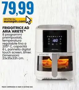 Eurospin Friggitrice ad aria ARIETE offerta