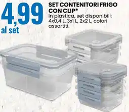 Eurospin Set contenitori frigo con clip offerta