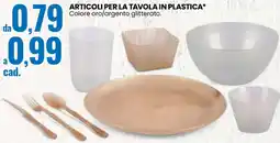 Eurospin Articoli per la tavola in plastica offerta