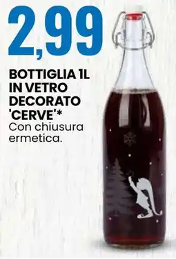Eurospin Bottiglia il in vetro decorato cerve offerta
