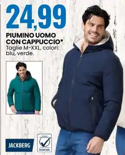 Eurospin Piumino uomo con cappuccio offerta