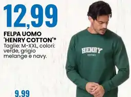 Eurospin Felpa uomo henry cotton offerta