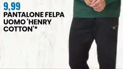 Eurospin Pantalone felpa uomo henry cotton offerta