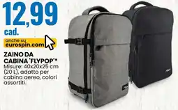 Eurospin Zaino da cabina flypop offerta