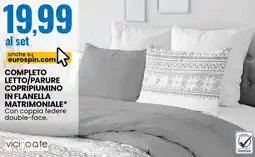 Eurospin Completo letto/parure copripiumino in flanella matrimoniale offerta