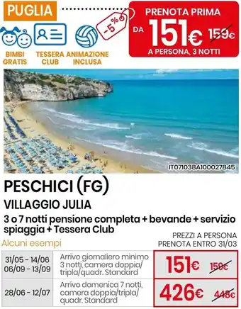 Eurospin Peschici (fg) villaggio julia offerta