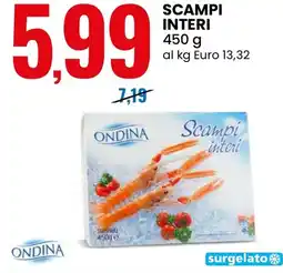 Eurospin Ondina scampi interi offerta