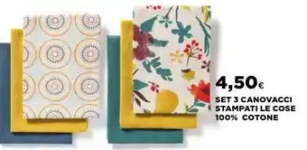 Ipercoop Le cose set 3 canovacci stampati offerta