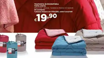 Ipercoop Trapunta in microfibra tinta unita offerta