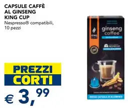 Esselunga Capsule caffè al ginseng king cup offerta