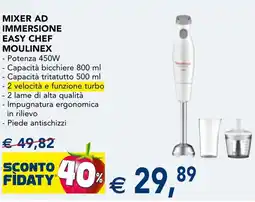 Esselunga Mixer ad immersione easy chef moulinex offerta