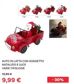 Max Factory Auto in latta con soggetto natalizio e luce offerta