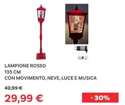 Max Factory Lampione rosso con movimento, neve, luce e musica offerta