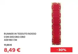 Max Factory Runner in tessuto rosso con decoro oro offerta